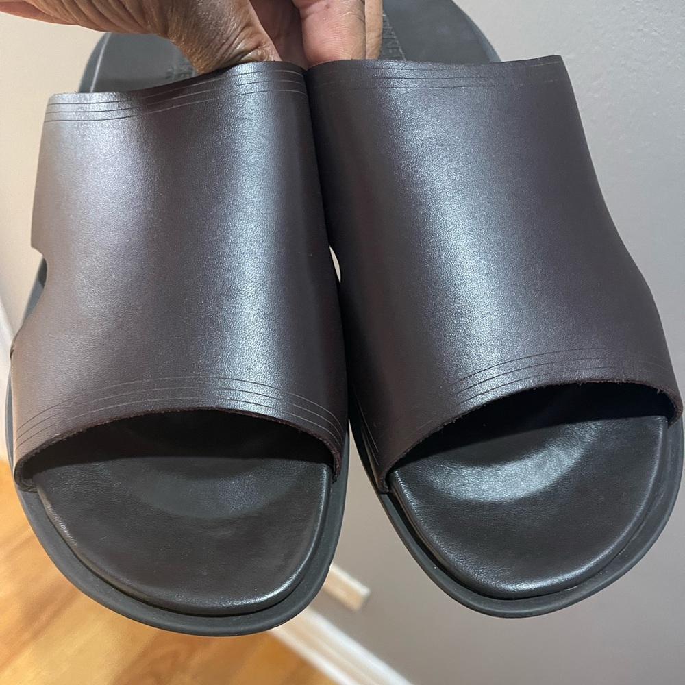 Kenneth Cole Sand-y Beach/Quick Sand Lsrd Slide Sandals Drk Brwn Sz 11 - Picture 8 of 16